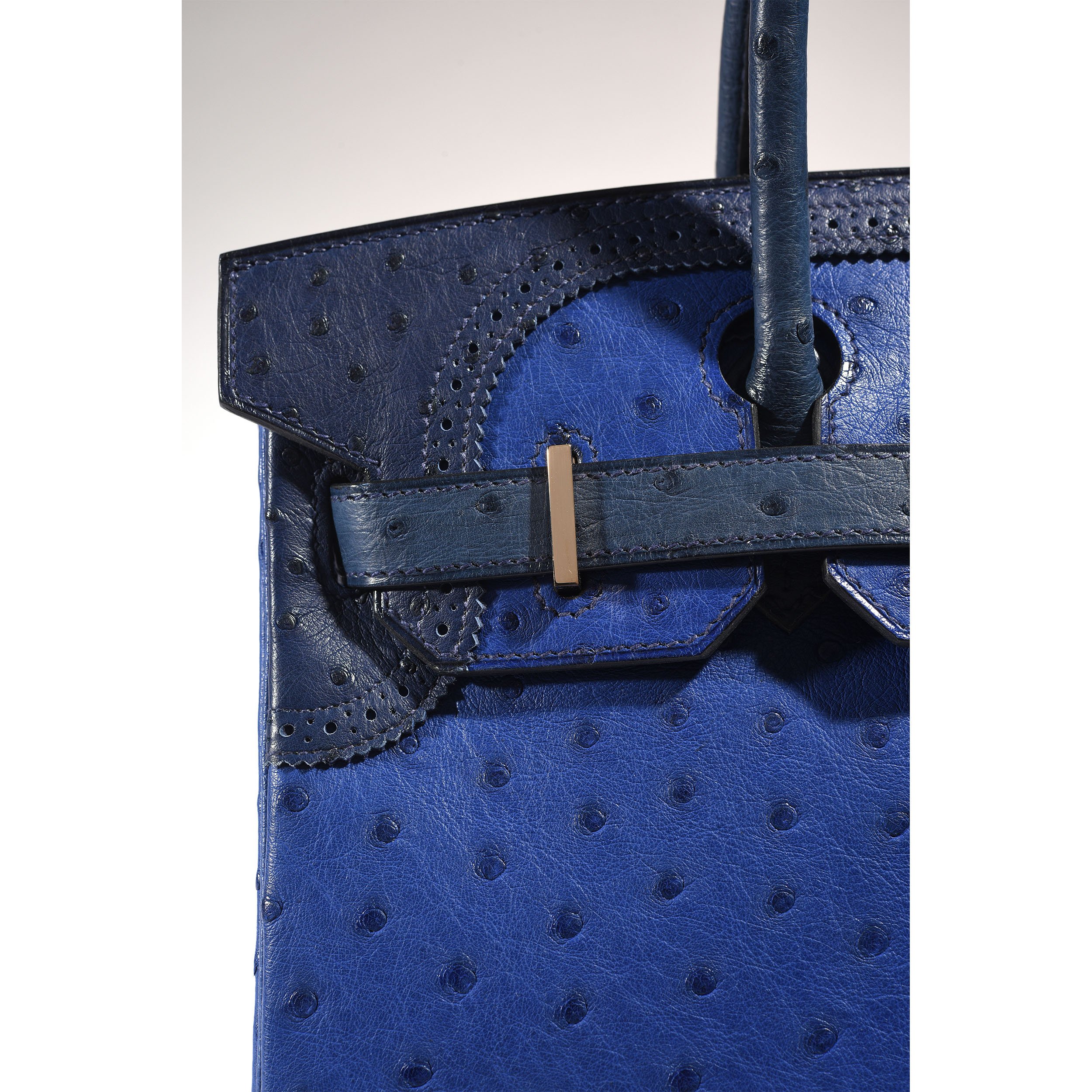 Hermes Birkin 30 Ghillies Bleu Saphir/Bleu Iris/Bleu de Malte Ostrich
