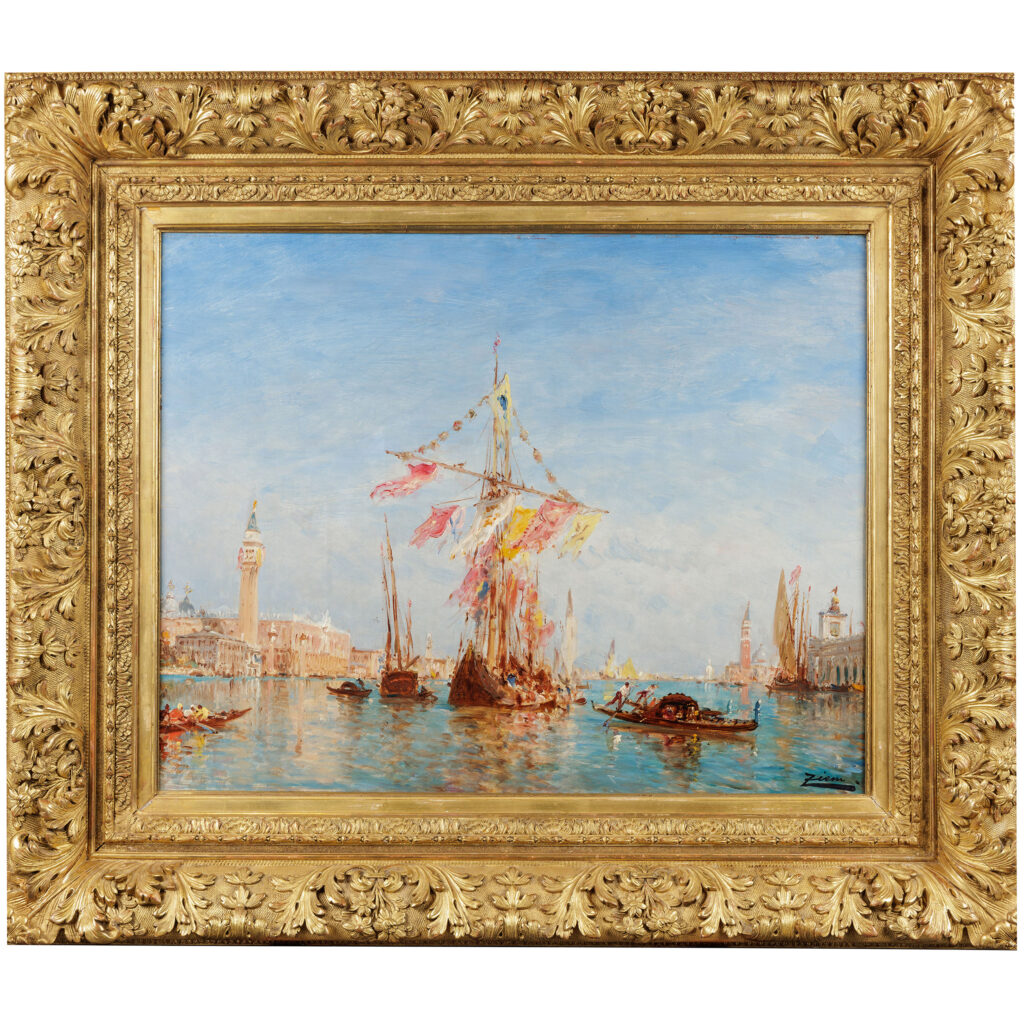 Un panneau figurant Venise par Félix Ziem. Adjugée 75.500 €